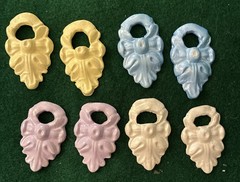 Vtg 60’s Brass Tone Post Doorknocker Multicolor Interchangeable Earrings 9 Sets