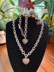 Heart matching set in Sterling Silver, 14kt gold and Diamonds – Gorgeous!