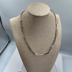 VTG SUGARFIX by BaubleBar Silver Tone Paperclip Link Chain Necklace Minimalist