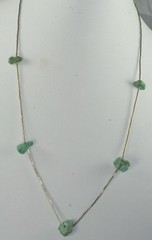 VTG 1970’S LIQUID STERLING SILVER GOOD QUALITY CHUNK TURQUOISE 27 INCH NECKLACE