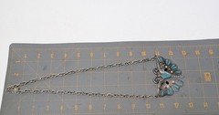 Signed Celebrity Silver Tone Faux Turquoise Enamel Necklace And Bracelet Set