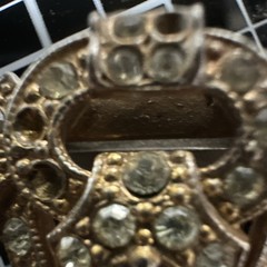 Vintage Gold Tone Dress/Scarf Clip Clear Round Rhinestones Women Fashion