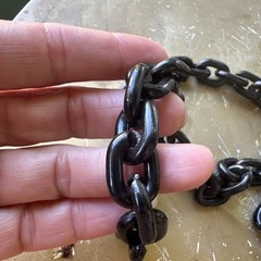 MCM Black Plastic Large Link Chain Necklace 28″ Vtg