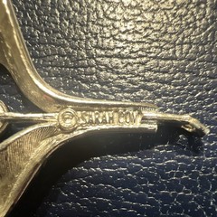 Sarah Cov Signed Silver Tone Abstract Art Brooch Pin, Silver Plated