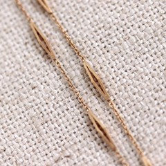 Estate 18k Gold Necklace Station Link Vintage Modernist 15.5″ 1970s 3.56g K18