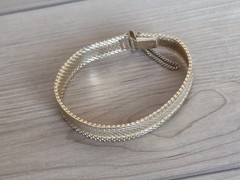 Vintage Signed Monet Gold Tone Bracelet With Safety Chain