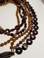 Lot 4 Semi Precious Stone Beaded Necklaces Sterling Silver Pendant Vintage SW