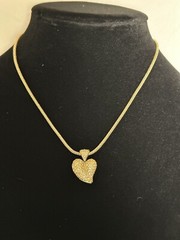Vintage Carol Lee Heart Goldtone Necklace