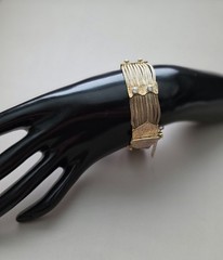 Vtg ANATOLI Gold Plated 925 Sterling Silver Multi-Strand Art Nouveau 7″ Bracelet