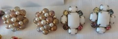 Lot Collection of 14 pairs of Vintage Clip-On Earrings Rhinestones Faux Pearls