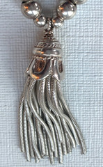 Vintage Sterling Silver Beaded Tassel Bracelet by Joy Bali c. 1990s–2000s, 7”