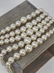 Vintage 5 Strand Graduated Faux Pearl Necklace 14 – 17 Inches Japan Ivory