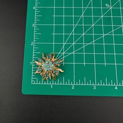 Vintage Rhinestone Brooch Lot Snowflake Star Flower Gold Silver Tone Blue Stones