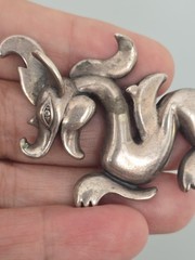 Signed Metropolitan Museum of Art MMA Sterling Silver 925 Dragon Pendant Brooch