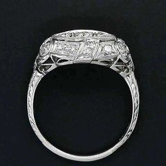 Vintage Style 2CT Lab Created Diamond Ring 14K Gold Over Marquise Shape Cocktail