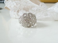 Vintage Sterling Silver 925 Gemstone Polka Dot Bubble Modern Ring Size 9