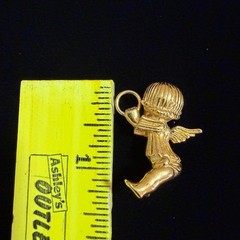 Vintage 1979 Franklin Mint “The Littest Angel” Pendant Necklace 24k Gold EP