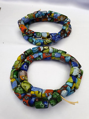 vintage Venerano trade Beads Beaded Necklace Long Strand 17x14mm