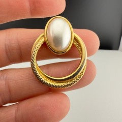 Vintage Pierced Earring Lot Gold Tone Enamel Hoop Drop Stud Dangle