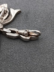 Vintage 800 Silver Marcasite Brooch Pin Watch Fob Pendant Signed 1.5″