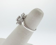 Vintage Estate 0.80ct Genuine Diamonds Solid 14k White Gold Ring FREE Sizing
