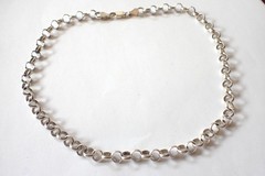 Vintage Sterling Silver Rolo Chain Necklace Made In Italy 16″ Long 17.5 Grams