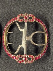 Georgian shoe buckles silver, gilt, steel, and red pastes circa 1760