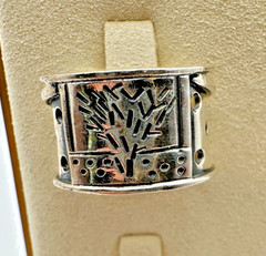 VTG Sterling Silver .925 Made in Mexico classic BOLD BAND deco ring, size 6.25