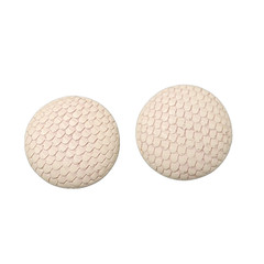 Vintage Hand Carved Clip on Earrings White Round Large Statement 1.25 in