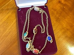 Camrose & Kross JBK Multi Gemstone Chain Necklace Jackie Kennedy COA