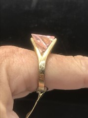 Vintage 18KT GE Gold Plated Pink Austrain Crystal Unique Cut Ring varied sizes