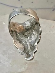 Art Nouveau ring face art deco band size 4 sterling silver women girls
