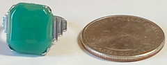 VINTAGE ART DECO CHALCEDONY RING SIZE 4 3/4 VERY ELEGANT VERY NICE SIGNED