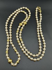 Kenneth Jay Lane KJL Faux Pearls & Rhinestones 56in Necklace