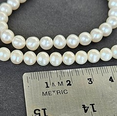 Vintage Cultured Pearl Sterling Silver Clasp Necklace & Bracelet Set