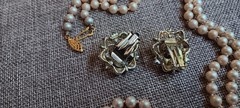 Judy Lee Signed Faux Pearl Curated Costume Jewelry Set Demi Parure 1960 Earrings