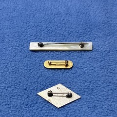 Lot of 3 Vintage Stick Pins Silver & Gold Tone Bar, Oval & Diamond -0020