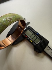 Matisse Renoir Copper Enamel Bangle Bracelet Green / Aqua Mid-Century Modern