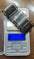Vintage Siam Niello Sterling Silver Panel Bracelet Thailand 42 Grams