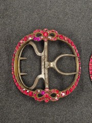Georgian shoe buckles silver, gilt, steel, and red pastes circa 1760