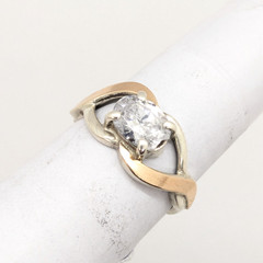 Vintage Luxury RING Silver 925 with Gold Inlay 375 -size: 7.5US (17.5mm)| UA #21