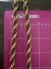 EDLEE Lion Necklace Vintage Gold Chain Blue Eyes Dangle Tassel Estate Jewelry