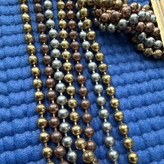 Vintage 1930s Art Deco multi-strand ball chain necklace and bracelet set.