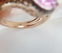 Rose Gold on Sterling Silve 925 Pink Topaz Doublet Chuck Clemency Ring 6