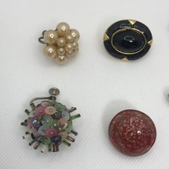 Vintage Singles Mismatched Clip On Earrings Lot MCM Some signed / No Brand