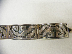 Vtg Taxco Sterling Panel Bracelet 6 3/4″ Length