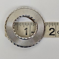 Vintage 1950s Silver Tone Scarf Clip Slide Signed Lieba USA Round Open Circle