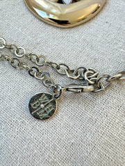WHBM GOLD yellow y2k 1990s 2000s long Necklace Unique Stones Rhinestones chain