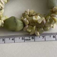 Vintage Tourmaline Quartz Stretch Bracelet 6.25in Green Chunky Boho 46.48g