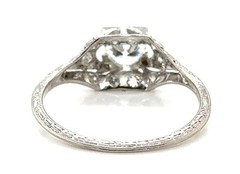 Deco Diamond Engagement Ring .73ct D VVS1 Ideal Platinum IGI Original 1920’s